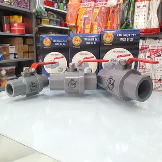Van nước nhựa phi 21, 27, 34 tay gạt inox bi xi kinghorse taijaan đài loan