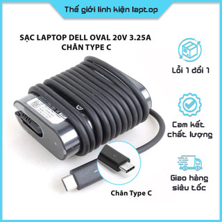 Sạc laptop dell xps13 9365 dell xps12 9250 dell latitude 11 5175 5179 7275 7350 20v-3.25a type c – zin