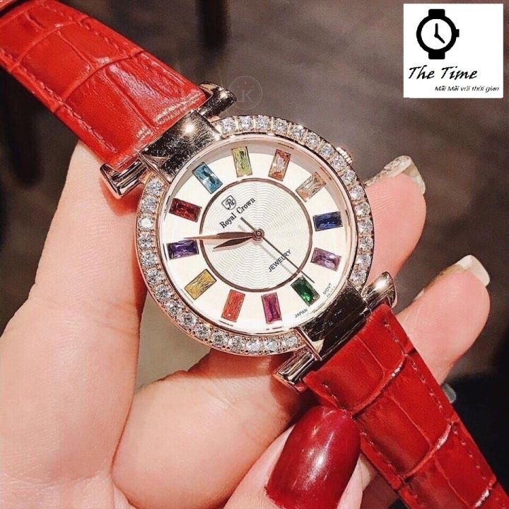 Đồng hồ nữ Royal Crown 4640 Dây da các màu chính hãng