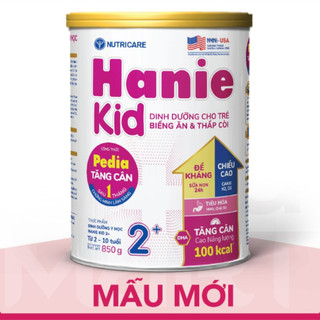 Sữa bột Nutricare Hanie Kid 2+ cho trẻ biếng ăn suy dinh dưỡng lon 900g Chính hãng