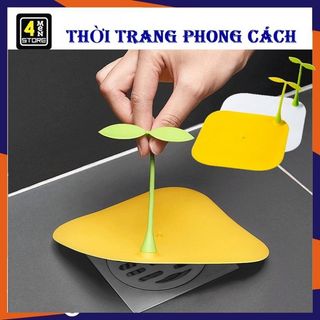 Miếng đậy nắp cống thoát nước sàn nhà bằng silicon - nút chặn mùi hôi cống, nắp đậy cống thoát nước khử mùi hình mầm cây