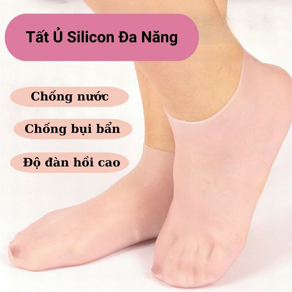 Tất Ủ Kem Dưỡng Ẩm Gót Chân Láng Mịn, Vớ Ủ Chân Silicon Ngăn Ngừa Gót Chân Nứt Nẻ Chai Sần