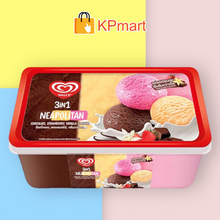 Kem hộp Wall's 3 trong 1 socola dâu vani Neopolitan Chocolate Strawberry Vanilla 760ML