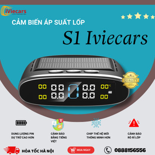 Cảm Biến Áp Suất Lốp Ô Tô Van Ngoài S1 Chính Hãng IViecars Cảnh Báo Giọng Nói, Sạc Năng Lượng Mặt Trời Màn Hình LCD