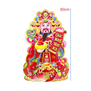 Hình dán thần tài cao 35cm - 40cm - 45cm - 55cm dán cửa trang trí tết