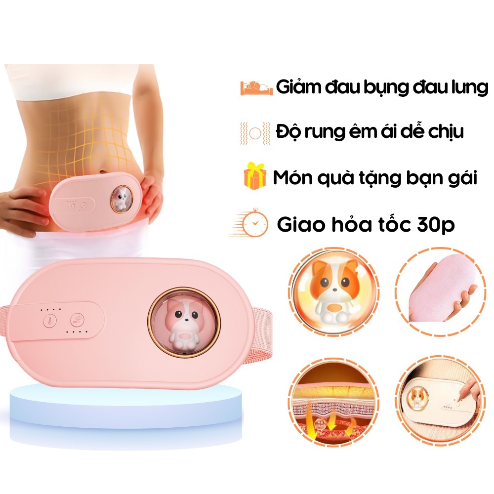 Máy Massage Làm Ấm Bụng, Đai Đeo Giảm Đau Bụng Kinh Nguyệt