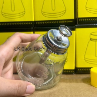 Bình Thủy Tinh 150ml – Lõi Hút Thép, Nắp Đậy Chắc Chắn, Dùng Cho Xăng Thơm, Putin, Nước Tẩy Rửa Main