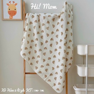 Khăn xô Hàn Muslin Himom cao cấp 2 lớp cho bé size 100x100cm