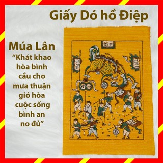 Tranh Đông hồ, treo tết chính gốc Bắc Ninh - bức Chuột rước Rồng, Rước Rồng, Múa Lân 26x37cm