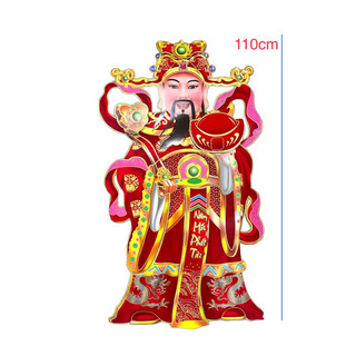 Hình dán thần tài dán cửa trang trí tết 85cm 60cm 55cm 50cm 40cm