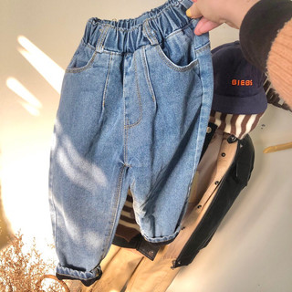 XBB00160 Quần bò jean thụng dáng baggy bé trai bé gái Hàn quốc 1-8T
