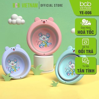 Thau rửa xếp gọn lớn dành cho bé nhiều màu đường kính 30cm ye-006 ye-006