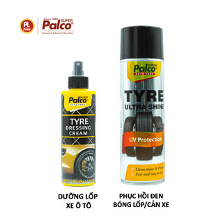 Dưỡng lốp và phục hồi đen bóng lốp xe - palco tyre dressing cream 200ml và tyre ultra shine 400ml nhập khẩu 100%