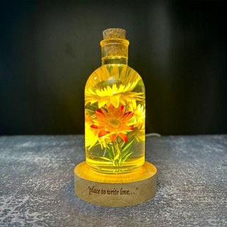 Quà tặng đèn để bàn dễ thương 3d cute, Đèn trang trí phòng ngủ hoa bất tử epoxy siêu bền 2POXY