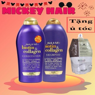 Dầu gội -xả chống rụng tóc 385ml - 577ml biotin collagen - mickey cosmetics