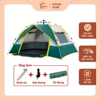 Lều cắm trại tự bung giả 2 lớp cho 2 - 4 người du lịch dã ngoại gấp gọn thông thoáng - Miu Camping