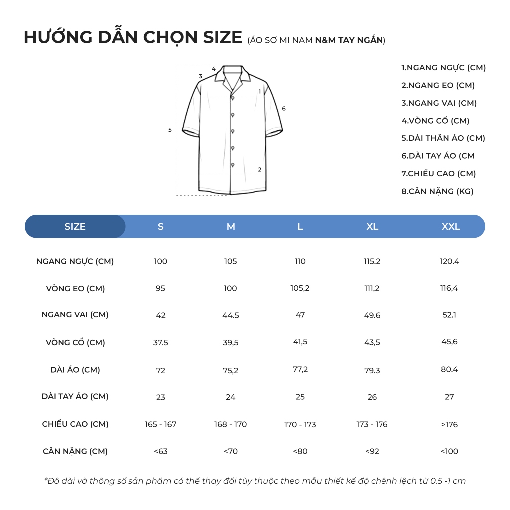 N&M Áo sơ mi Nam vải Bamboo in form slim fit 2101046