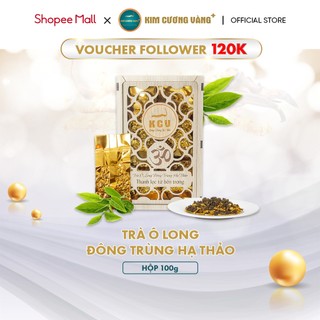 Trà Ô Long Đông Trùng Hạ Thảo Giải Độc Gan Kim Cương Vàng Hộp 110g