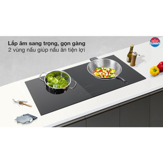 Bếp từ đôi lắp âm Kangaroo KG851i- Mặt bếp từ bằng kính Crystal cao cấp - Công suất 3500W