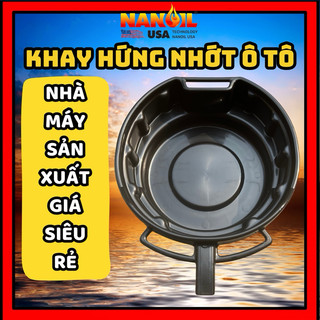 Khay nhựa hứng dầu nhớt (7.5L) NANOIL USA dành cho xe ô tô, xe hơi, xe máy, và có vòi xả nhớt tiện lợi rất chuyên nghiệp