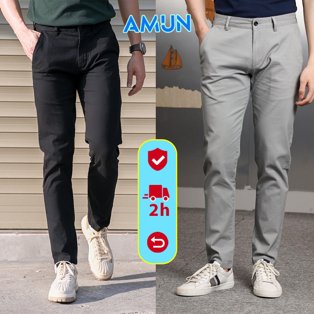 Quần Kaki dài Nam Chất Đẹp Dáng Âu Co Dãn Slimfit màu đen xanh dáng ôm gọn big size 28-36 cao cấp Avocado