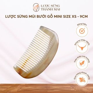 Lược sừng múi bưởi gỗ mini size xs - 9cm - phụ kiện bỏ túi tiện dụng | lược sừng thanh mai