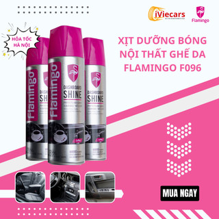 Chai xịt dưỡng bóng nội thất, ghế da ô tô hương cafe Flamingo F096 Dashboard Shine dung tích 500ml
