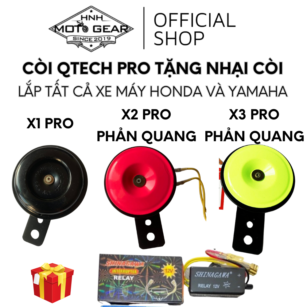 Còi QTech Pro Lắp Xe Máy Wave , Cub, Dream 12V