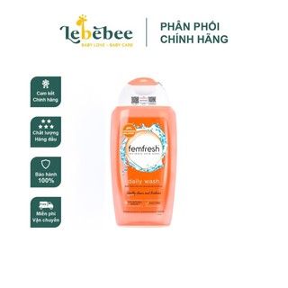 Dung dịch vệ sinh phụ nữ cao cấp hàng ngày - Femfresh Daily Intimate (Màu cam/ xanh) 250ml