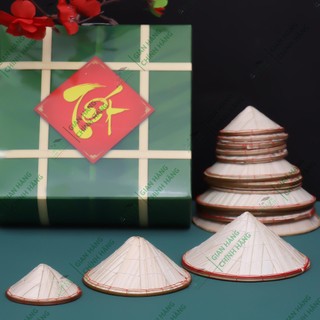 Nón lá tre nứa nhỏ nhiều size phụ kiện handmade trang trí mẹt tre tết