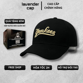 Nón kết Mũ lưỡi trai NY Yankee logo thêu tinh tế Free size