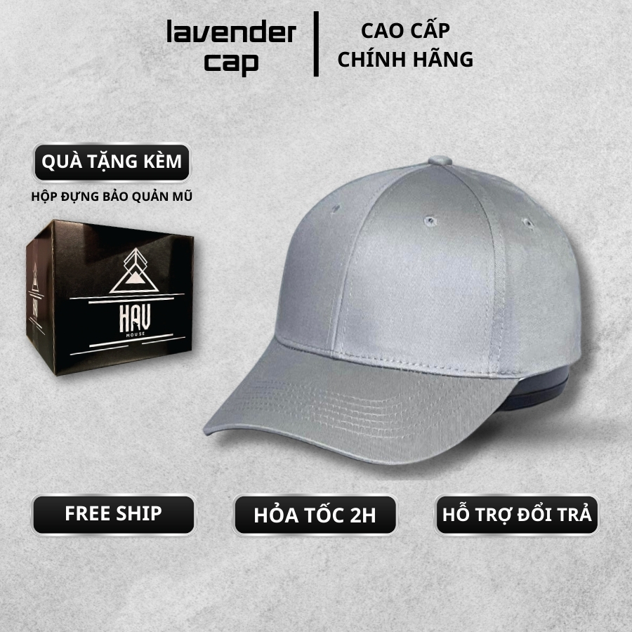 Nón kết Mũ lưỡi trai Ghi trơn Free size