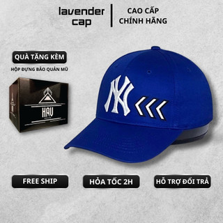 Nón kết Mũ lưỡi trai NY xanh logo mũi tên thêu tinh tế Free size