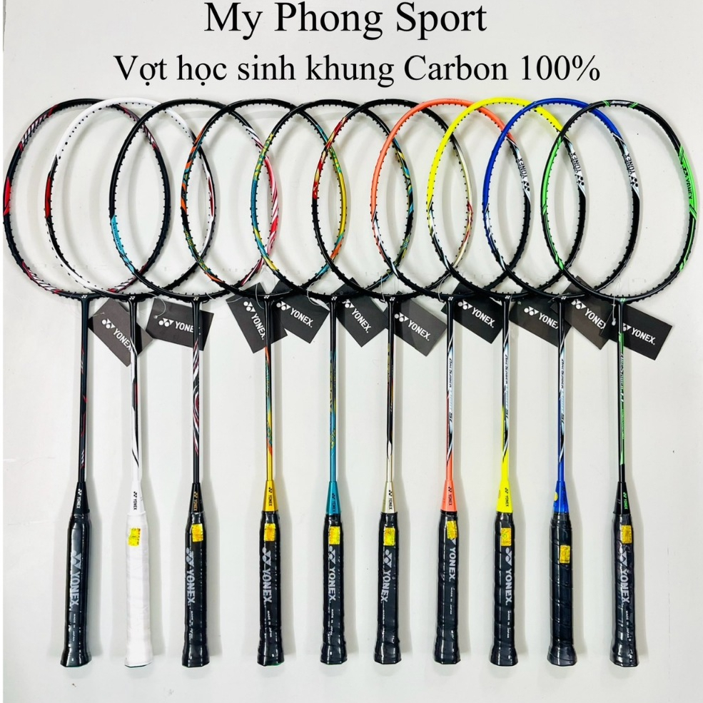 Vợt Cầu Lông  Yonex dành cho học sinh căng sẵn cước 10kg khung Carbon,mua vợt tặng cuốn cán,bao đựng vợt.