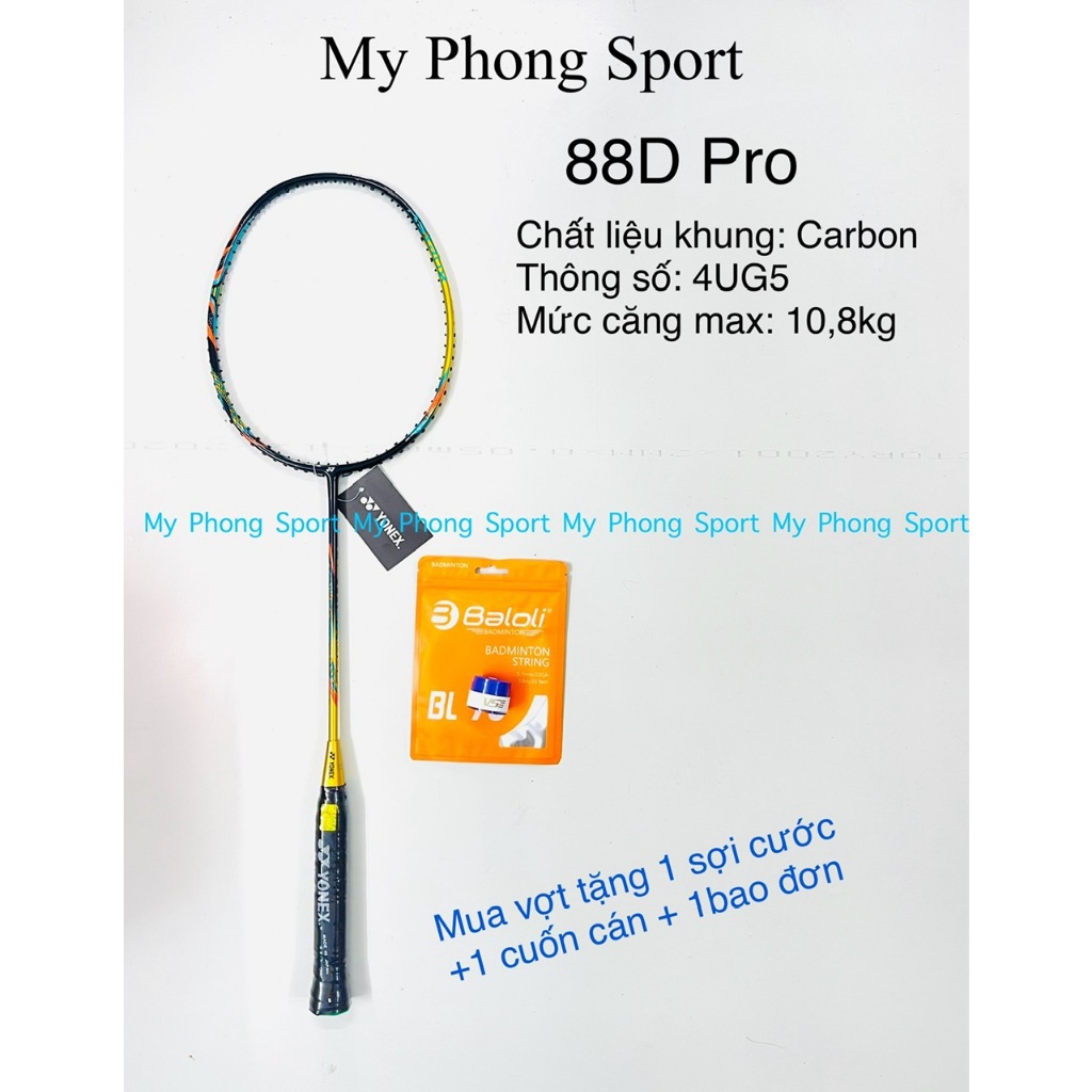 Vợt Cầu Lông  Yonex dành cho học sinh căng sẵn cước 10kg khung Carbon,mua vợt tặng cuốn cán,bao đựng vợt.