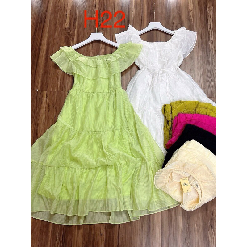 H22 VÁY MAXI SUÔNG BÈO KHÔNG KÈM NƠ CỔ