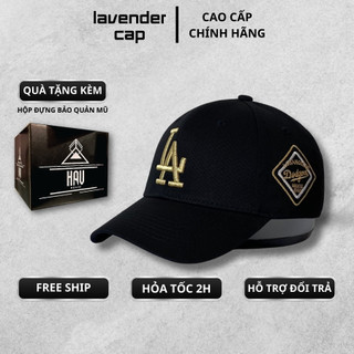 Nón kết Mũ lưỡi trai LA logo cạnh thêu tinh tế Free Size Full hộp