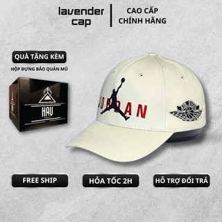 Nón kết mũ lưỡi trai Jordan nâu logo thêu tinh tế dành cho mọi lứa tuổi Free size
