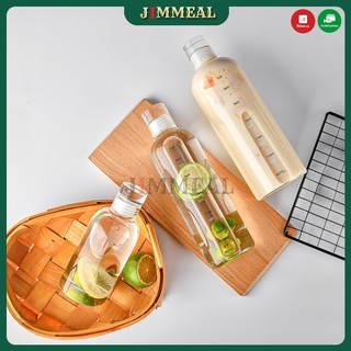 Chai thủy tinh, bình nước, bình thủy tinh đựng nước chịu nhiệt in vạch chia vạch giờ 500ml 750ml bình nước detox du lịch