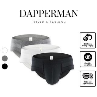 Quần lót nam sịp nam tam giác COMBO 3 sịp nam trơn basic co dãn 4 chiều thoải mái diệu êm DAPPERMAN