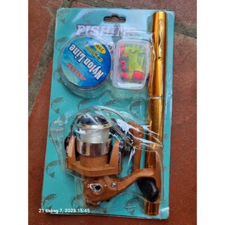 Cần bút đứng Mini 1m Tặng Kèm 2 Lưỡi Câu - 2 Phao Câu - 2 Mồi Giả Câu - 1 Cuộn Cước 25 Mét