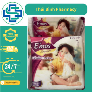 Khăn giấy vuông e’mos 100 tờ
