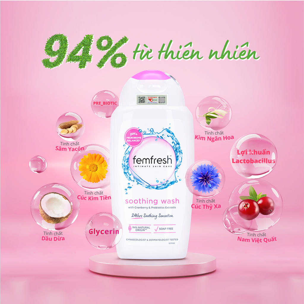 Combo Ngăn Ngừa Các Vấn Đề Phụ Khoa, DDVS Femfresh Soothing Wash & Xịt Thơm Mát Femfresh Deodorant Spray 125ml