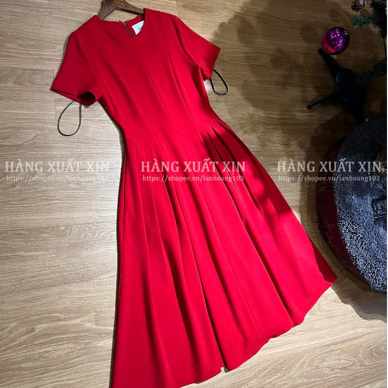 Đầm váy midi CK hàng xuất dư xịn dáng xòe vải mới mềm đẹp, co giãn