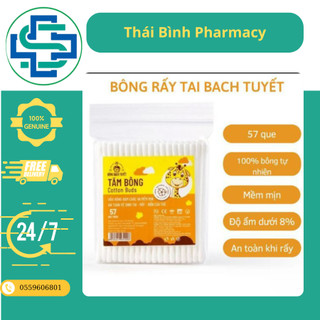 Tăm Bông Trẻ Em Bạch Tuyết gói 57 que Tăm bông trẻ em Bông Bạch Tuyết