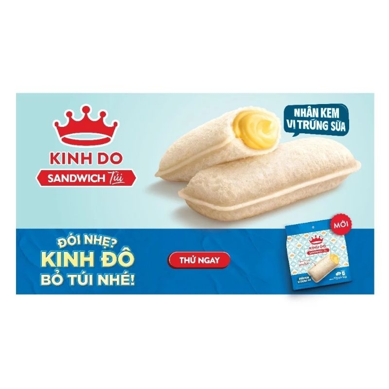 Bánh Sandwich Nhân Kem Trứng Sữa Kinh Đô gói 59.5gam