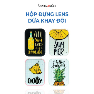 Hộp đựng kính áp tròng 2 đôi LENS XOẮN kèm dụng cụ đeo và lọ ngâm HỘP ĐÔI CHỮ NHẬT CAO CẤP