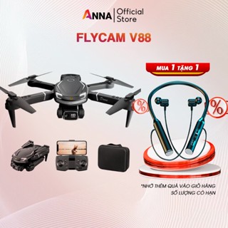 Flycam máy bay điều khiển từ xa flycam mini V88, dung lượng pin lớn, camera kép, bay ổn định phù hợp cho người mới