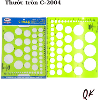 Thước vẽ hình tròn 48 hình C2004 - Thước kĩ thuật nhựa dẻo