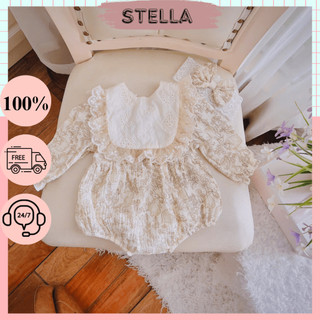 Body xô Musslin loại 1 bé gái 3-11kg. Body thiết kế dài tay dễ thương cho bé đầy tháng, thôi nôi Stella Shop